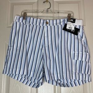 Lee Stripe Midrise Cargo Shorts Stretch Waist Sz 16